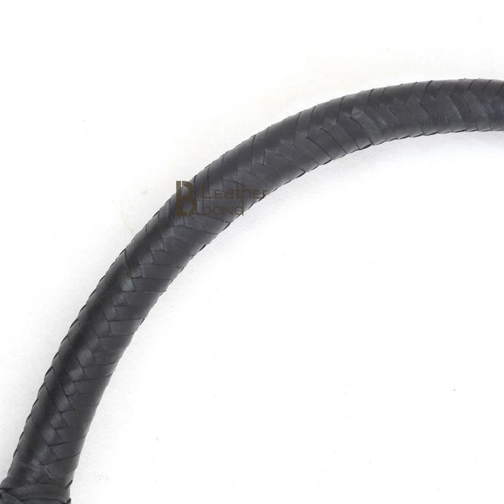 Bull Whip 6, 8, 10, 12, 14 & 16 Feet long 16 Strands Kangaroo Hide Leather Equestrian Bullwhip Leather Belly and Bolster Inside, Indiana Jones Black - Leather Bond