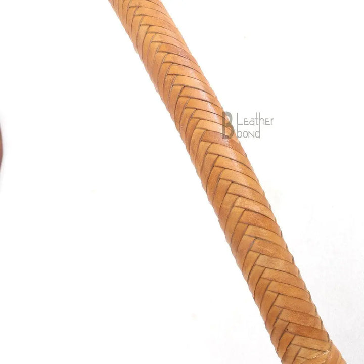 Bull Whip 6, 8, 10, 12, 14 & 16 Feet long 16 Strands Kangaroo Hide Tan Leather Equestrian Bullwhip Leather Belly and Bolster Inside, Indiana Jones - Leather Bond