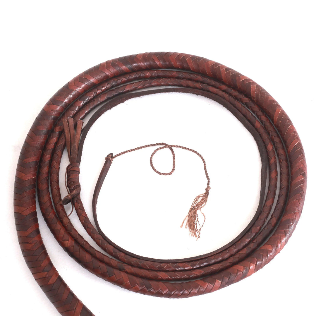 Bull Whip 6, 8, 10, 12, 14 & 16 Feet long 12 Strands Cowhide Leather Equestrian Bullwhip Indiana Jones Dark Brown - Leather Bond