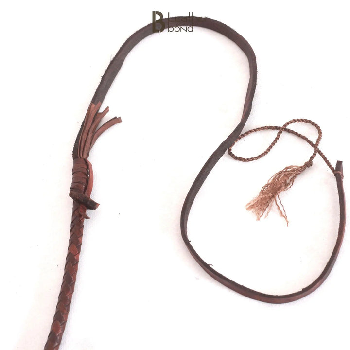 Bull Whip 6, 8, 10, 12, 14 & 16 Feet long 12 Strands Cowhide Leather Equestrian Bullwhip Indiana Jones Dark Brown - Leather Bond