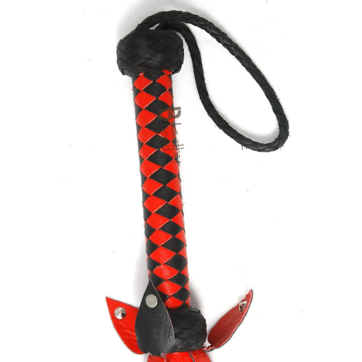 Real Genuine Cow Hide Leather Flogger 30 Heavy Duty Falls with Steel Studs Whip - Leather Bond